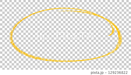 Yellow pencil highlight circle mark isolated on transparent background Yellow pencil highlight circle mark isolated on transparent background 129236822