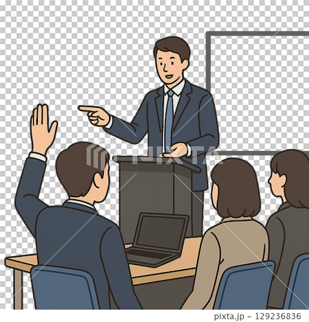 培訓講師向學員提問 129236836