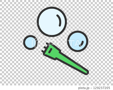 嗜好肥皂泡圖示（線條畫彩色）插圖 129237205