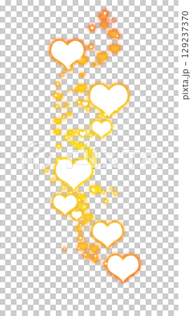 Orange heart glitter effect transparent background 129237370