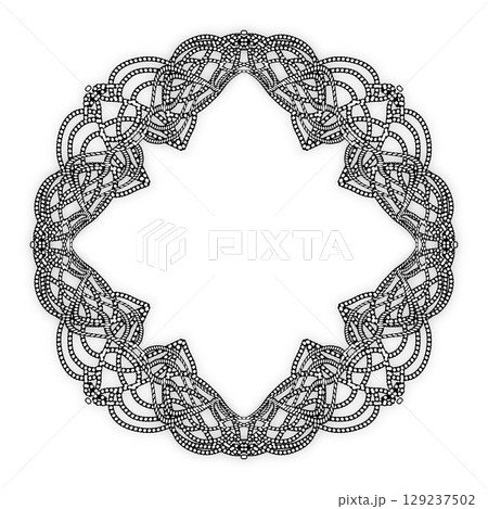 手書きのエレガントなフレーム素材 手書きのエレガントなフレーム素材 129237502