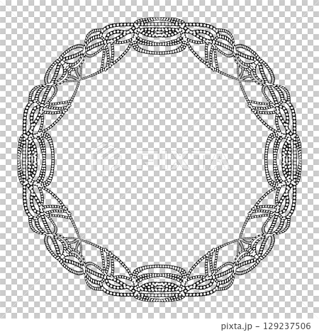 手書きのエレガントなフレーム素材 手書きのエレガントなフレーム素材 129237506