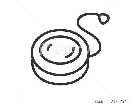 ホビーの、ヨーヨーのアイコン（線画）のイラスト 129237540