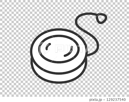 ホビーの、ヨーヨーのアイコン（線画）のイラスト 129237540