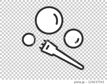 嗜好肥皂泡圖示（線條畫）插圖 129237541