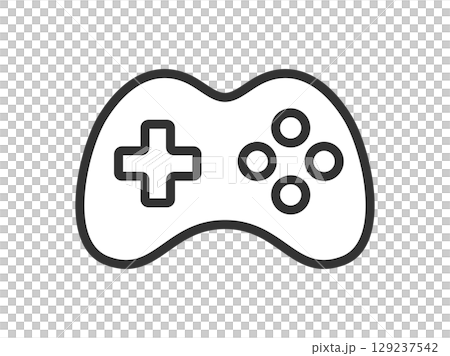 嗜好，電子遊戲圖示（線條畫）插圖 129237542