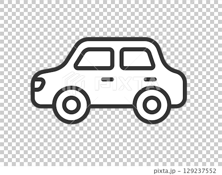 ホビーの、ミニカーのアイコン(線画)のイラスト ホビーの、ミニカーのアイコン(線画)のイラスト 129237552