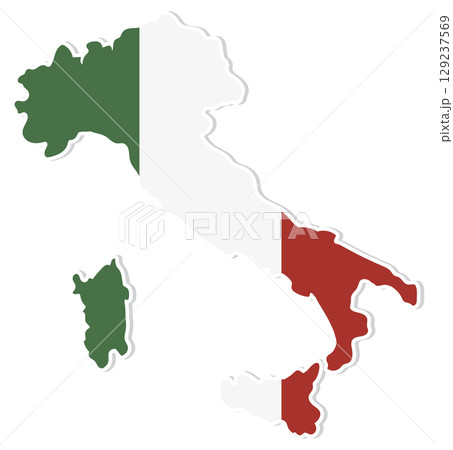 Italy Map Vector with National Colors Italy Map Vector with National Colors 129237569
