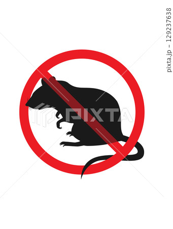 Rat crossed in a red circle stock illustration 129237638