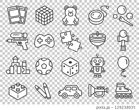 A set of various hobby icon (line drawings) illustrations 129238035