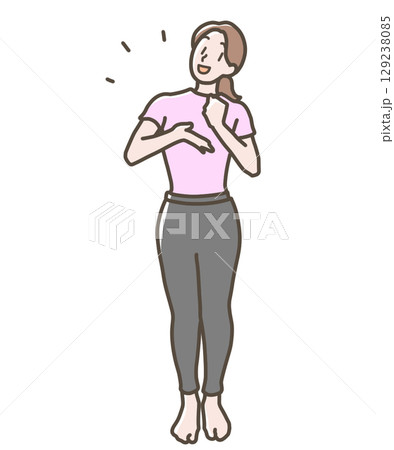 ヨガウェアの女性のイラスト 129238085