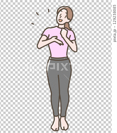 ヨガウェアの女性のイラスト 129238085