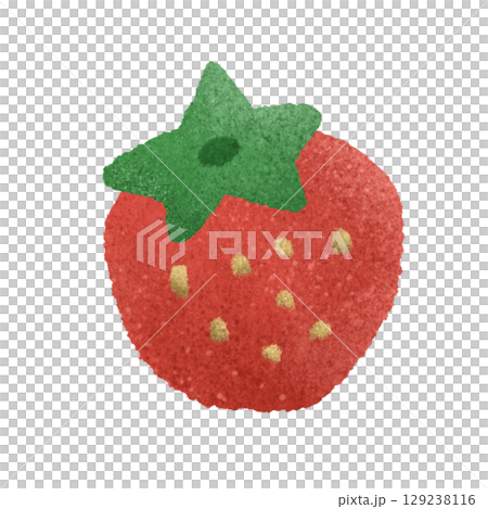 可愛的草莓手繪插畫素材 129238116