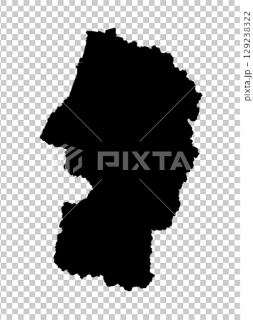 山形県の地図（シルエット） 129238322