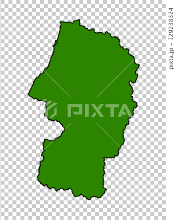 山形県の地図（縁取りグリーン） 129238324