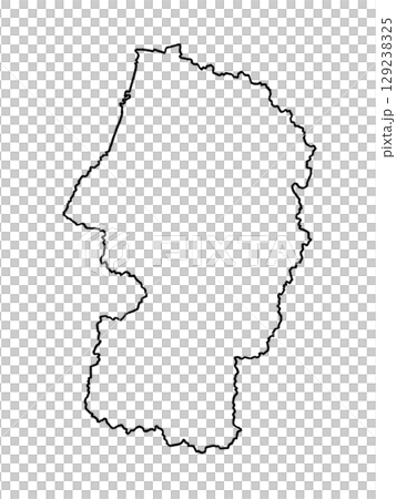 山形県の地図(白地図)枠内透過 山形県の地図(白地図)枠内透過 129238325