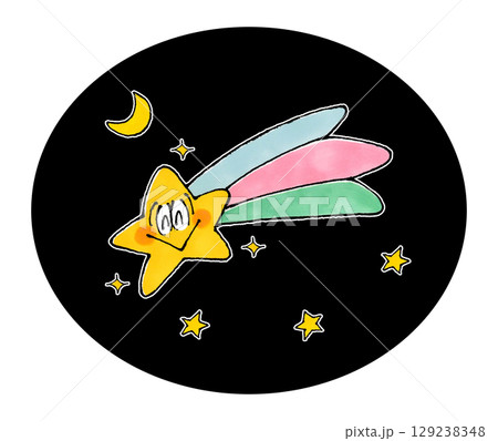 流れ星のキャラクター(夜) 129238348