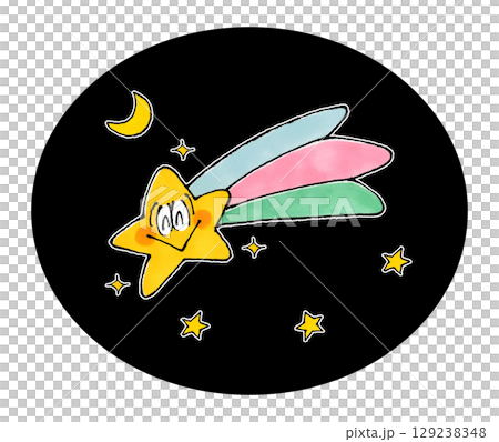 流れ星のキャラクター(夜) 129238348