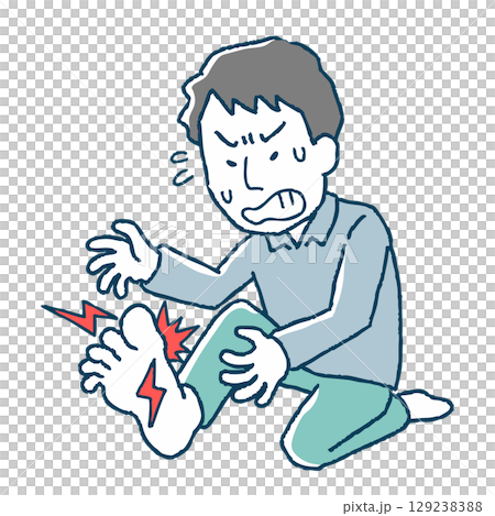 A man suffering from gout A man suffering from gout 129238388