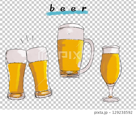 手書きビールセット 手書きビールセット 129238592