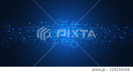 Abstract technology background with arrows and lines. Concepts and ideas for hi-tech digital technology and engineering design. 129239288