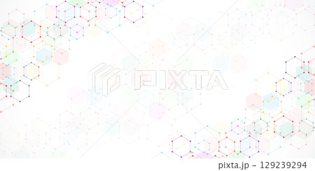 Abstract background with geometric shapes and hexagon pattern. 129239294