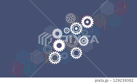 Cogs and gear wheel mechanisms. Concepts and ideas for hi-tech digital technology and engineering design. 129239302
