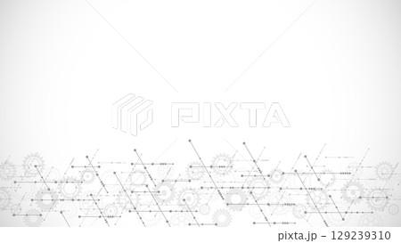 Abstract technology background with arrows and lines. Concepts and ideas for hi-tech digital technology and engineering design. 129239310