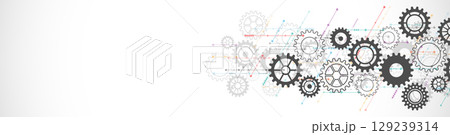 Website header or banner design with cogs and gear wheel mechanisms. Website header or banner design with cogs and gear wheel mechanisms. 129239314
