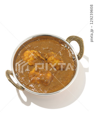チキンマサラカレーを白背景で撮影 チキンマサラカレーを白背景で撮影 129239608