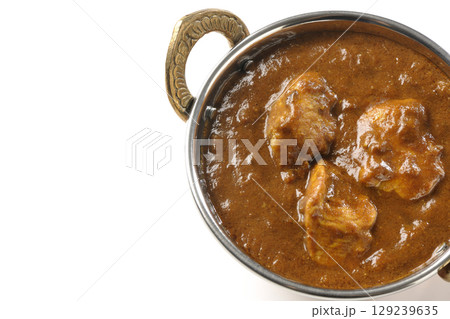 チキンマサラカレーを白背景で撮影 チキンマサラカレーを白背景で撮影 129239635