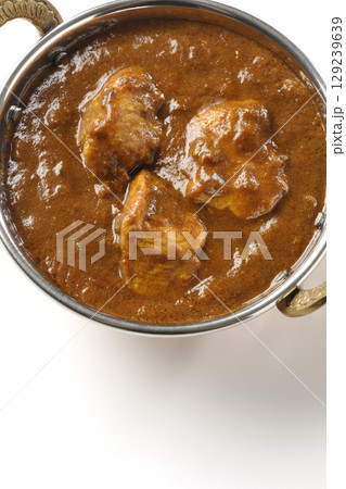 チキンマサラカレーを白背景で撮影 チキンマサラカレーを白背景で撮影 129239639
