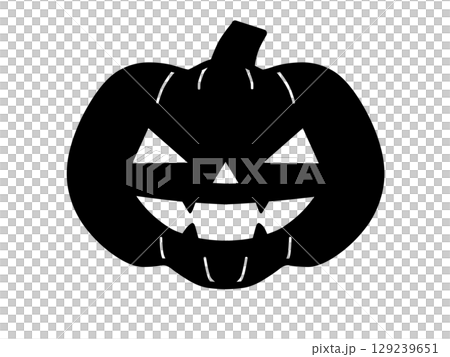 Simple black Halloween pumpkin icon 129239651