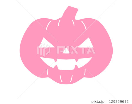シンプルハロウィンかぼちゃアイコン（ピンク） 129239652