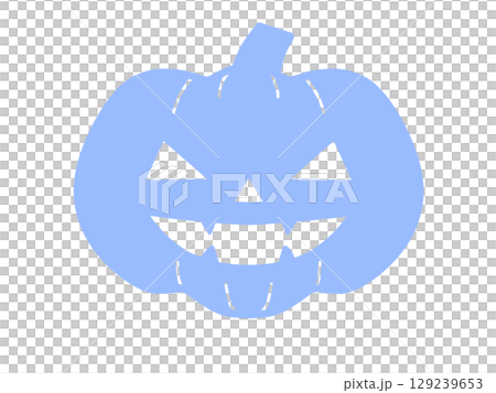 Simple Halloween pumpkin icon (blue) 129239653