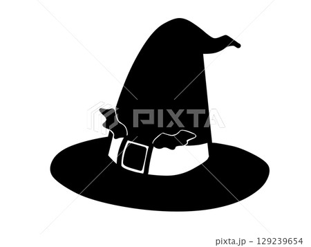 シンプル魔女の帽子アイコン（黒） 129239654
