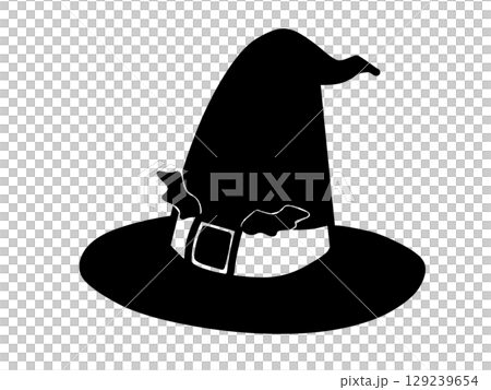 シンプル魔女の帽子アイコン（黒） 129239654
