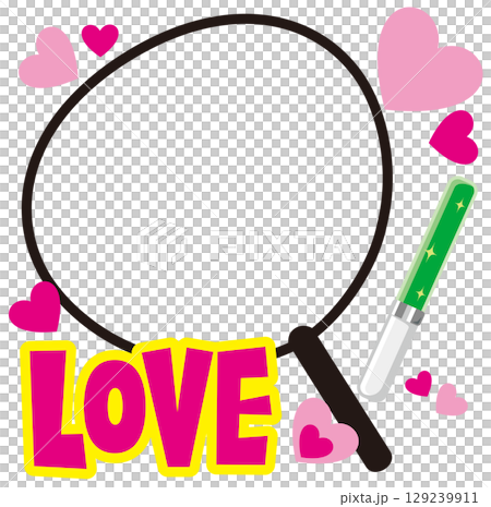 LOVE!推し活うちわの写真が入れられるベクターフレーム/推しカラーペンライト付き LOVE!推し活うちわの写真が入れられるベクターフレーム/推しカラーペンライト付き 129239911