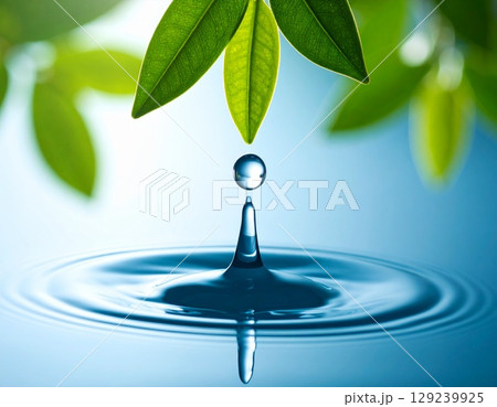 葉っぱから滴るしずく 葉っぱから滴るしずく 129239925