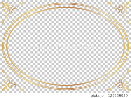 Gold antique oval frame 129239929