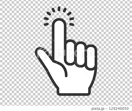 Tapping Finger Icon (Light, Operation, Line Art) | Vector Tapping Finger Icon (Light, Operation, Line Art) | Vector 129240050