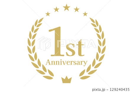 1周年記念、アニバーサリーのロゴベクターイラスト 1周年記念、アニバーサリーのロゴベクターイラスト 129240435