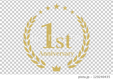 1周年記念、アニバーサリーのロゴベクターイラスト 1周年記念、アニバーサリーのロゴベクターイラスト 129240435