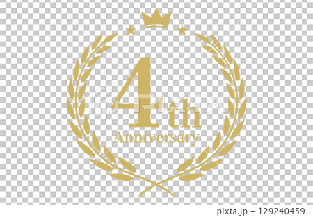 四週年紀念日,週年紀念標誌向量插圖 四週年紀念日,週年紀念標誌向量插圖 129240459