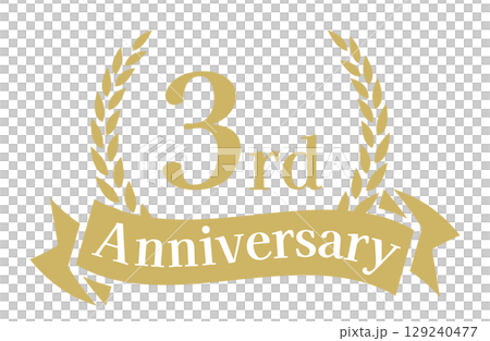3周年記念、アニバーサリーのロゴベクターイラスト 129240477