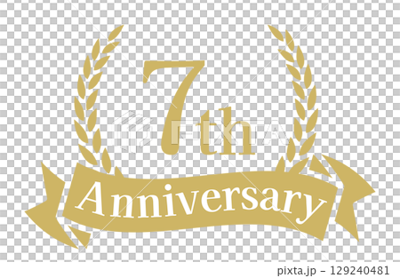 七週年紀念日，週年紀念日標誌向量插圖 129240481