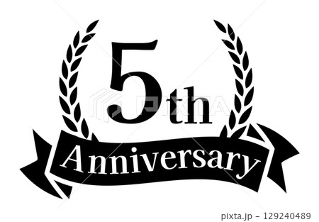 5周年記念、アニバーサリーのロゴベクターイラスト 129240489