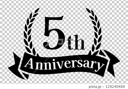 5周年記念、アニバーサリーのロゴベクターイラスト 129240489