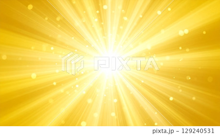 Abstract background vector of a yellow and orange sunburst with rays of light exploding and shining brightly 129240531