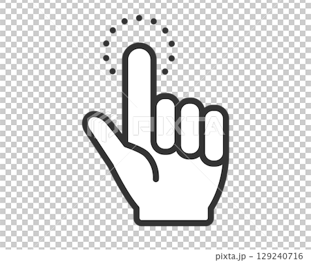 Dotted Tap Gesture Icon (Operation/Finger) | Vector Dotted Tap Gesture Icon (Operation/Finger) | Vector 129240716